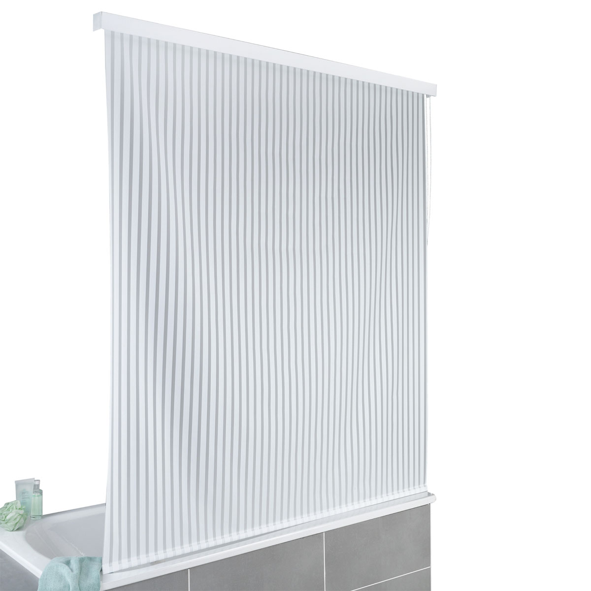 Wenko  Duschrollo 128 x 240 cm schnelltrocknendes Rollo für Dusche und Badewanne Bild 2