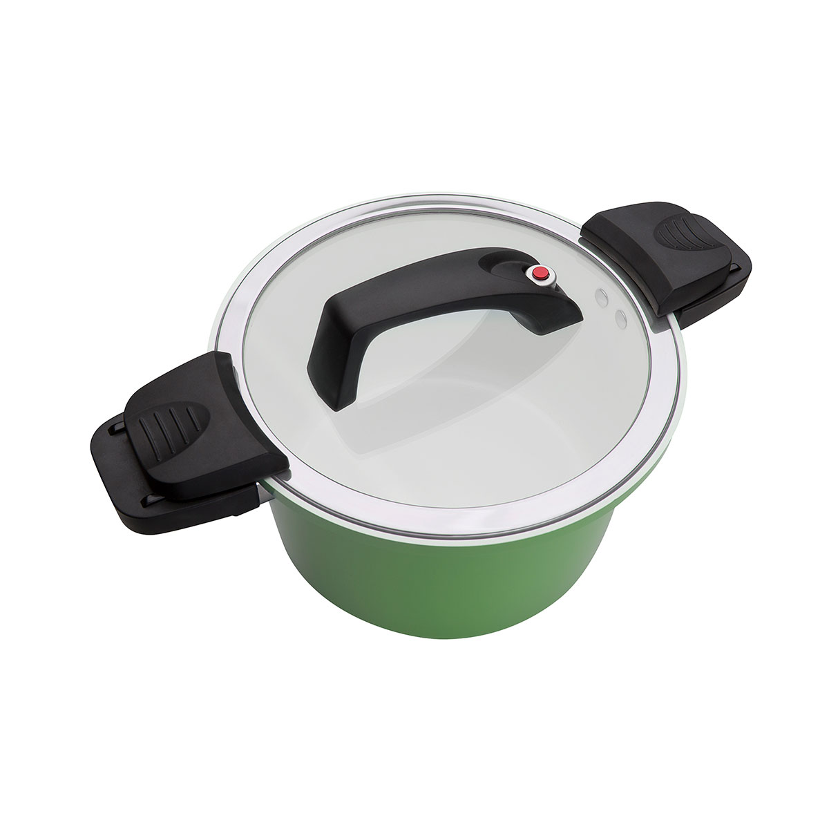 GSW Energiespartopf Ceramica green mit Glasdeckel 24cm 6L Bild 2