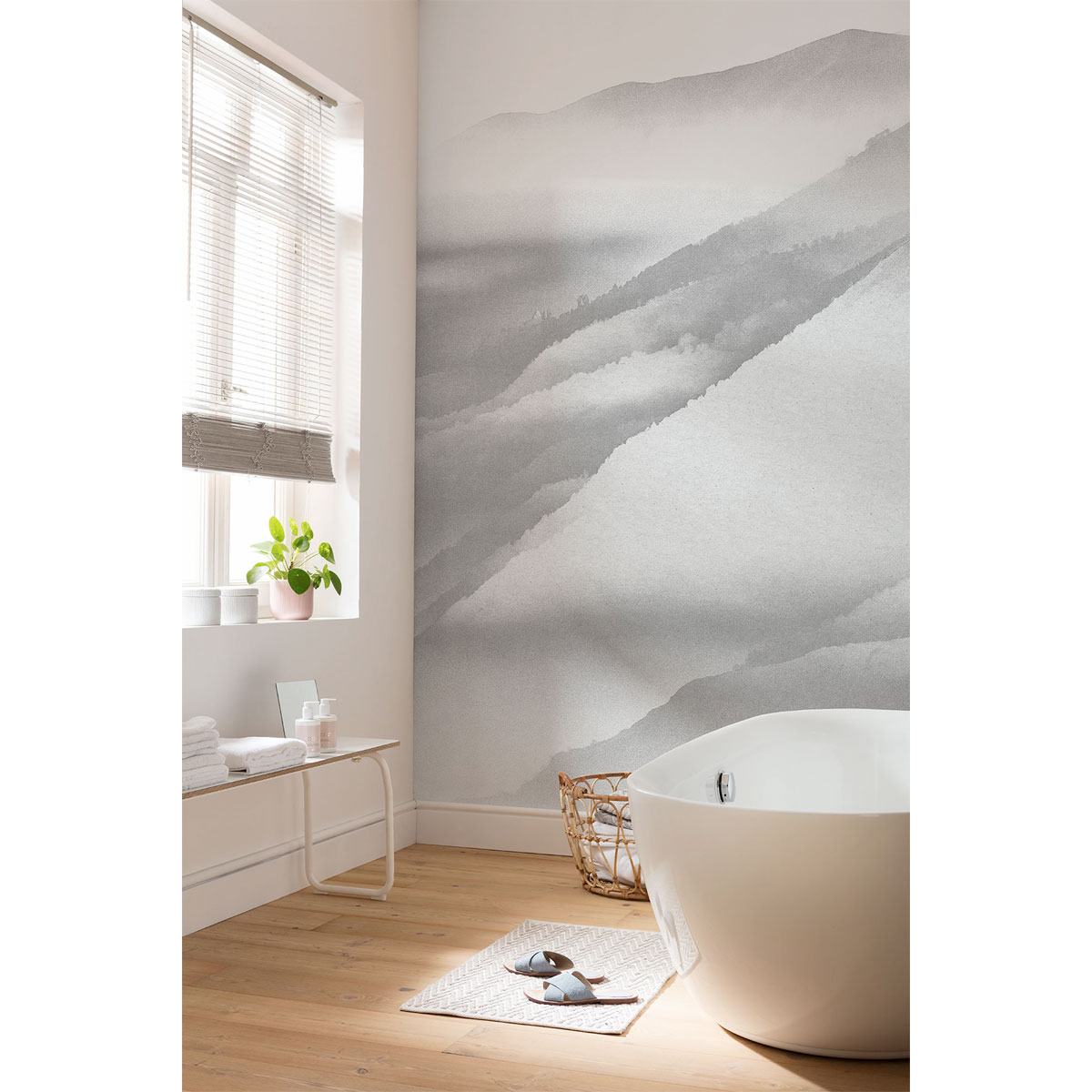 Komar  Vlies Fototapete White Noise Mountain 200x280 cm