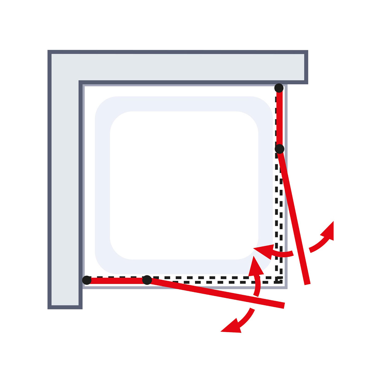 Schulte Eckeinstieg mit Drehtür BlackStyle mattschwarz BxH 90 x 192 cm Bild 6