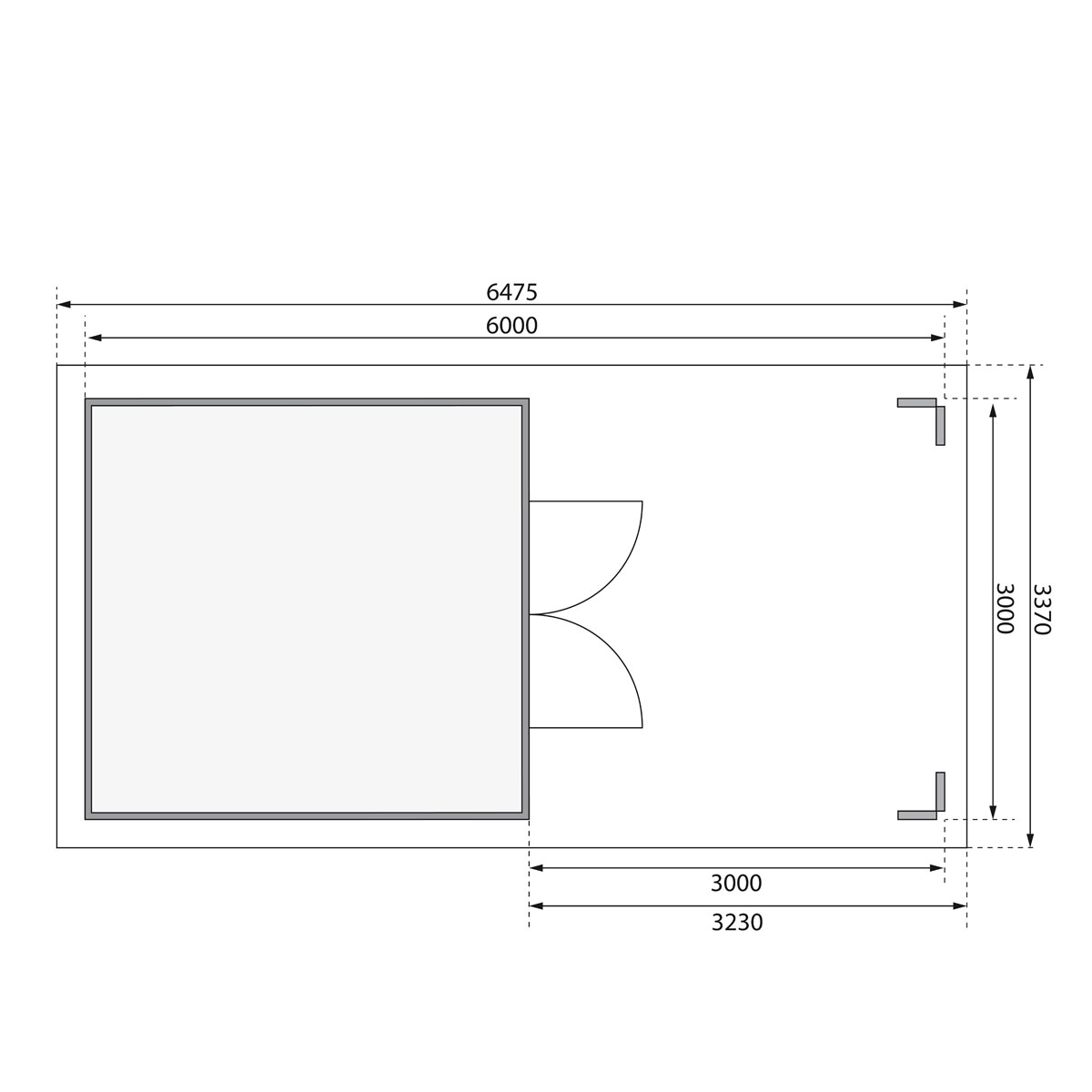 Karibu  Blockbohlenhaus Theres 7 terragrau mit Dachausbauelement Bild 8