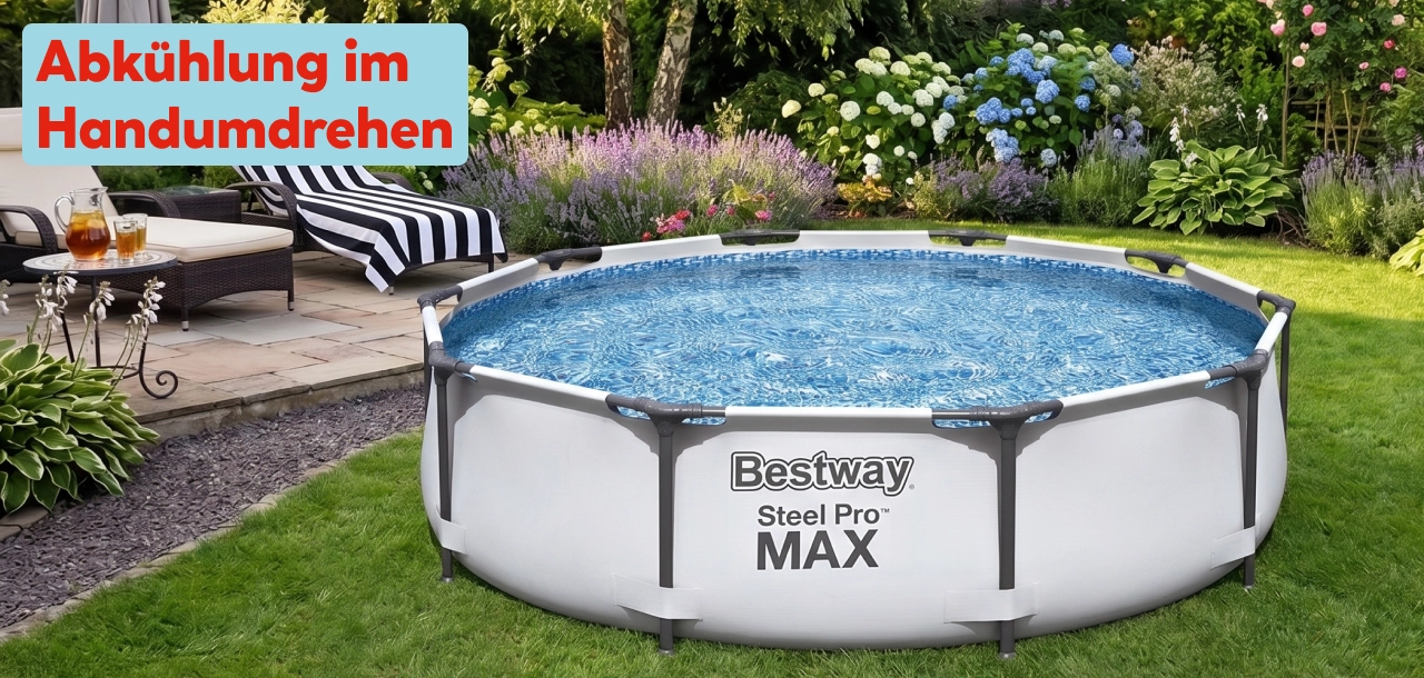 Bestway Pool in einem Garten