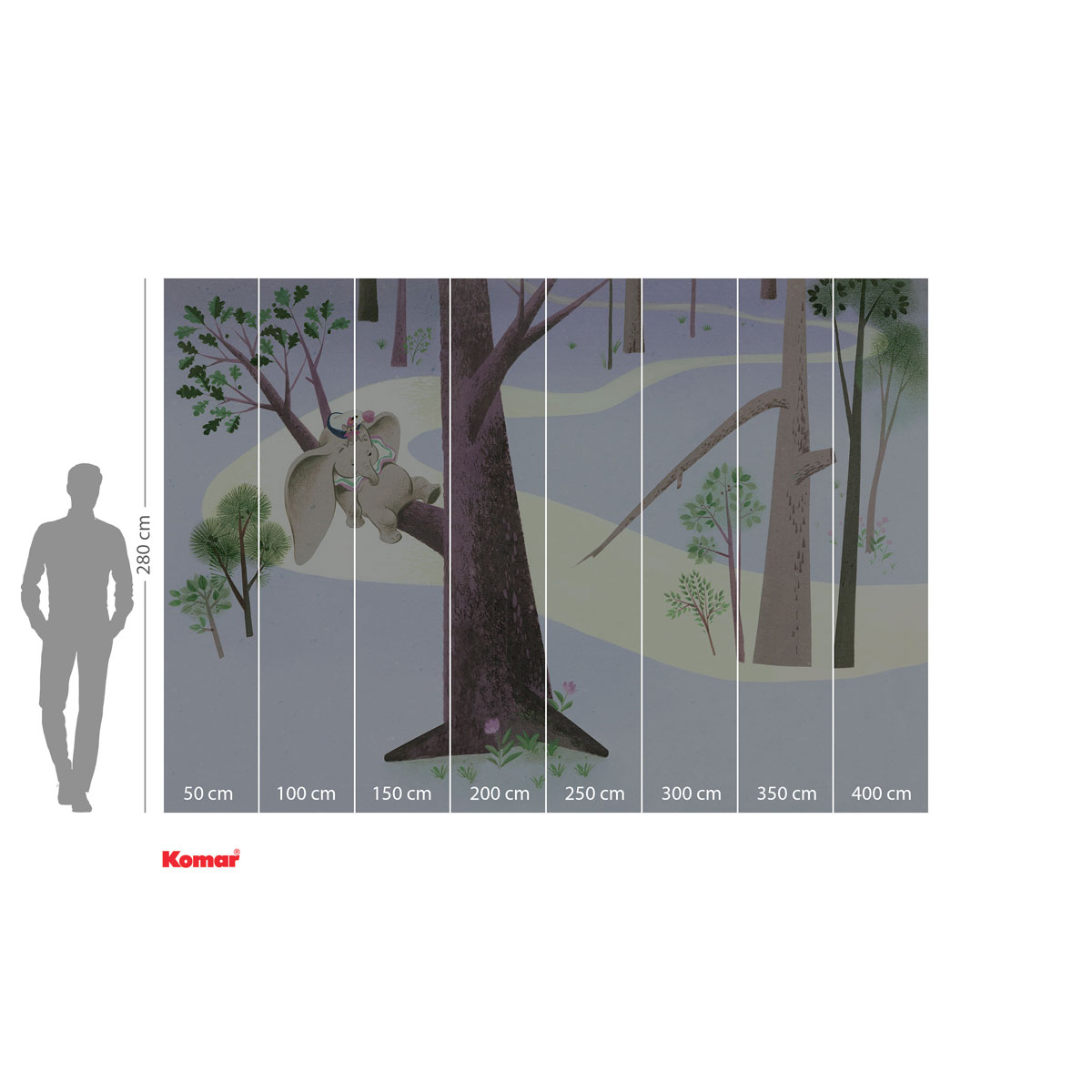 Komar  Vlies Fototapete Dumbo Sleep on Tree 400x280 cm Bild 3