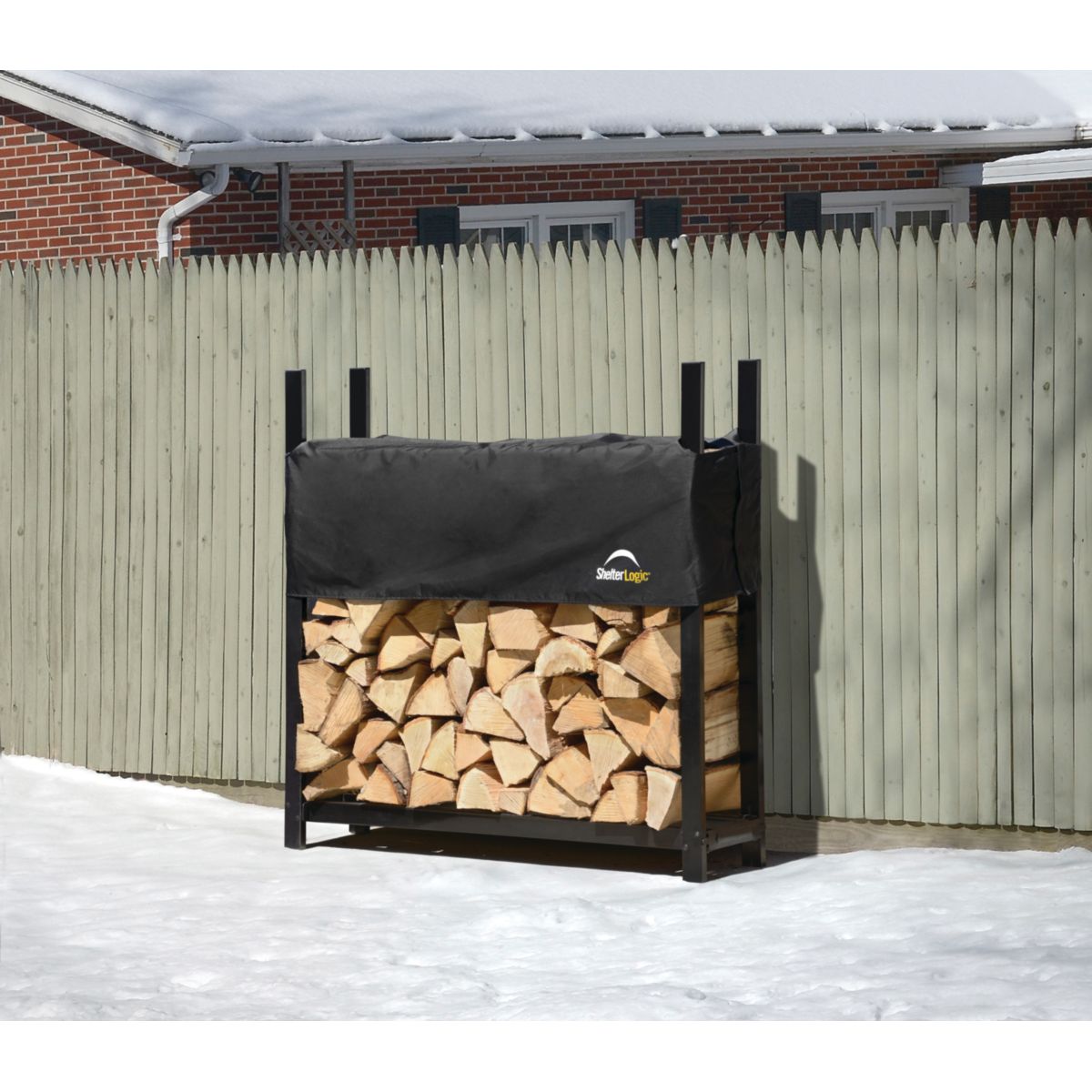 ShelterLogic Kaminholzregal Traglast 1.000 kg Inkl. Abdeckung 36,3x119,4x118,9cm Bild 5