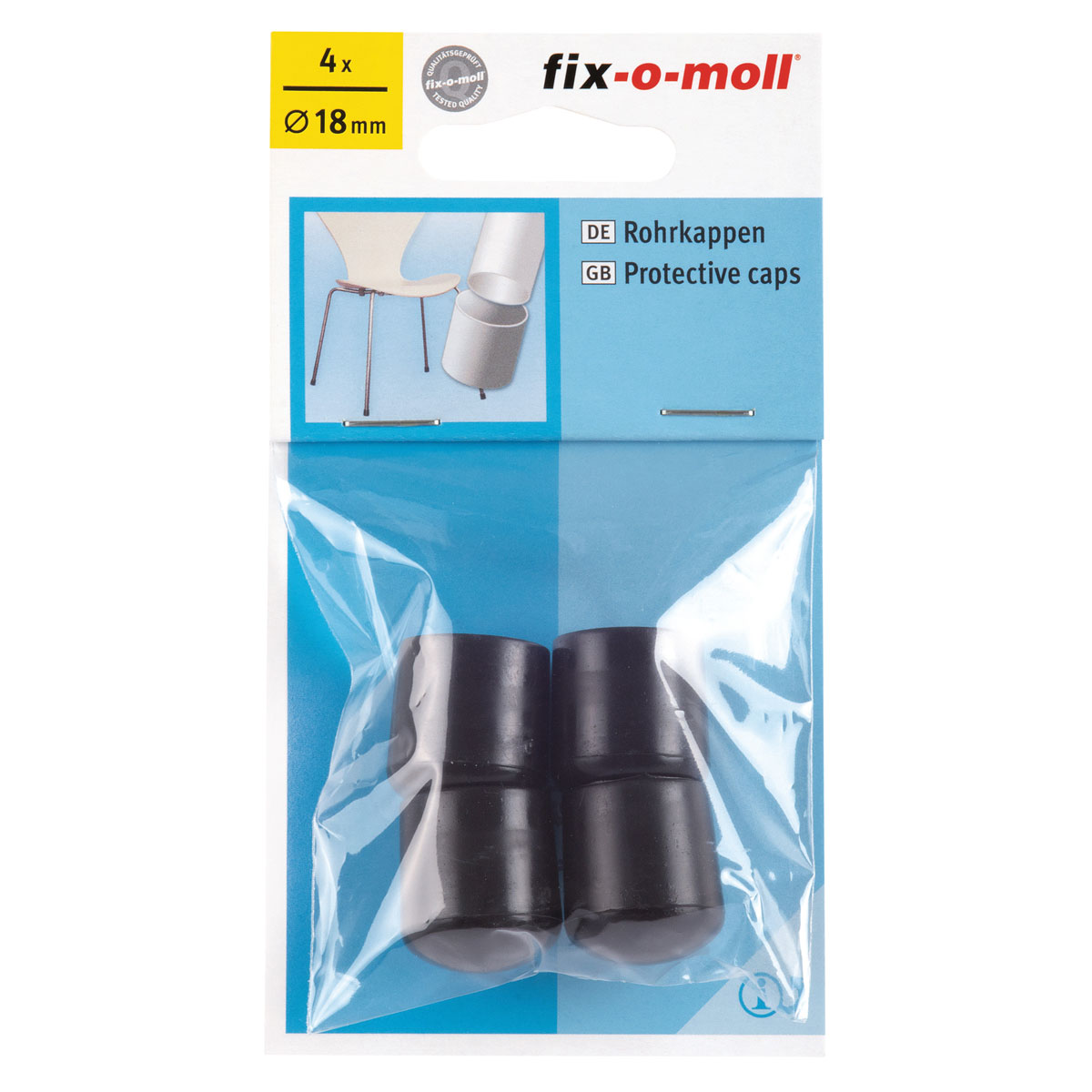 Suki Rohrkappen Durchmesser 1,8 cm schwarz 4 Stück Bild 2