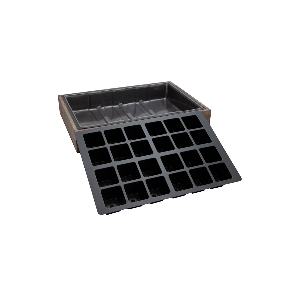 SIENA GARDEN  Anzuchtholzkiste 24er Topfplatte 35 x 24 x 6 cm