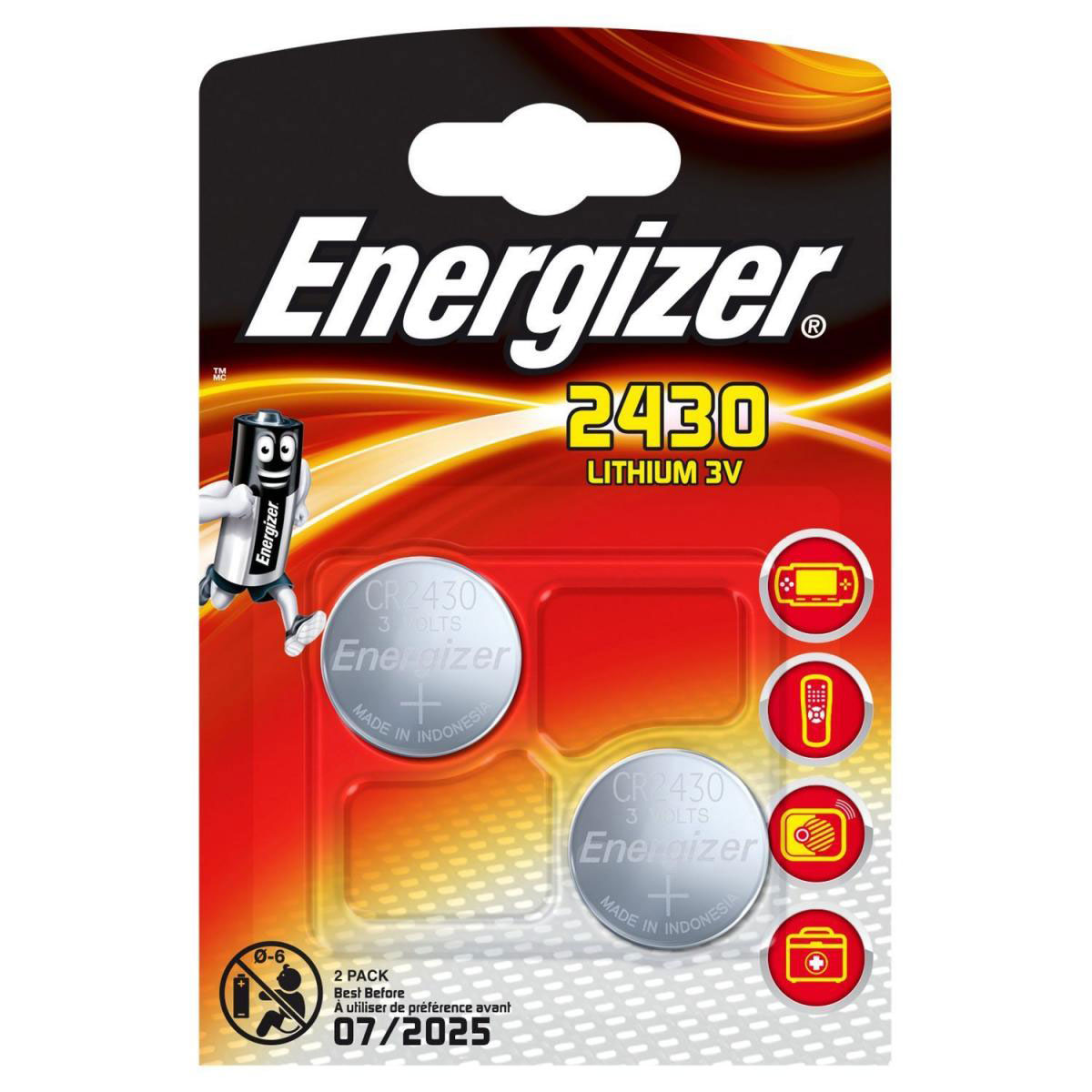 Lithium-Knopfzellen CR 2430 2Stück