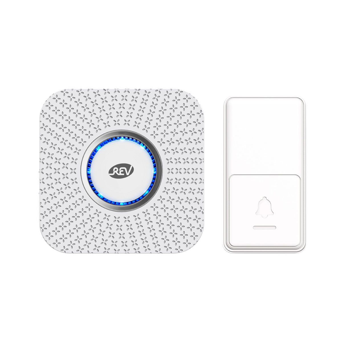 REV Ritter  Funk-Gong Piezo für Steckdose mit selbstversorgendem Taster 100m weiß