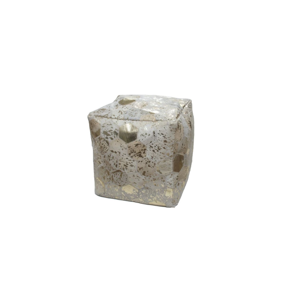 Pouf Hocker Spark 210 elfenbein gold 45x45cm