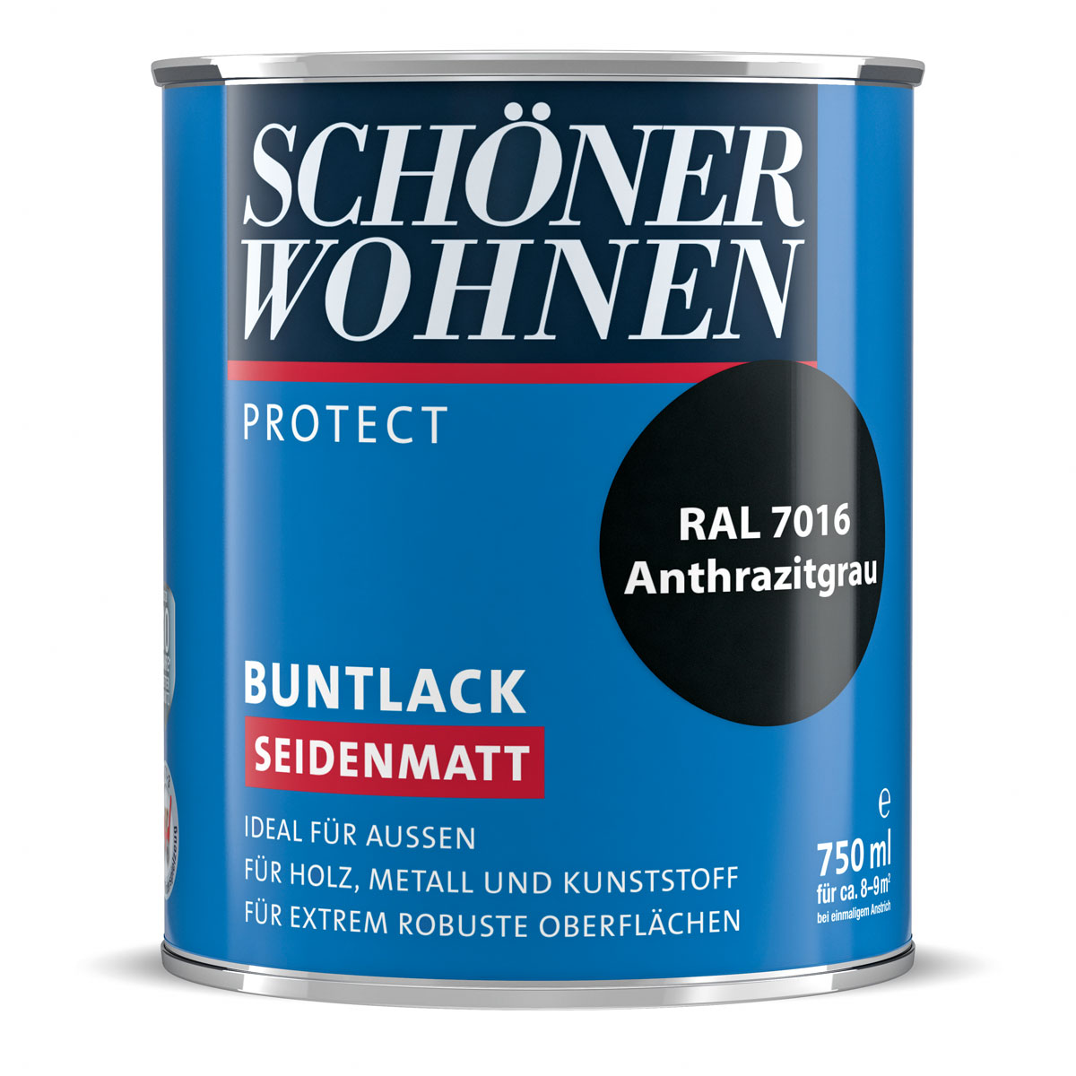 Schöner Wohnen Farbe Buntlack Protect anthrazitgrau seidenmatt 750 ml
