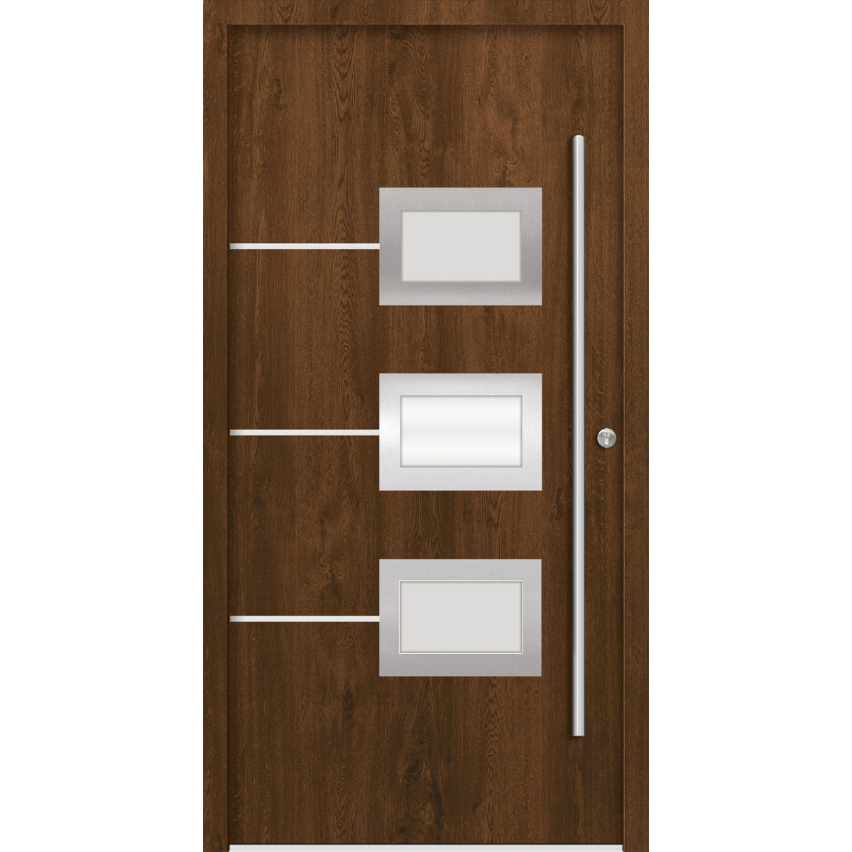 SplenDoor  Premium-Haustür Passivedoor Bergen energiesparend nussbaum 110 x 210 cm rechts