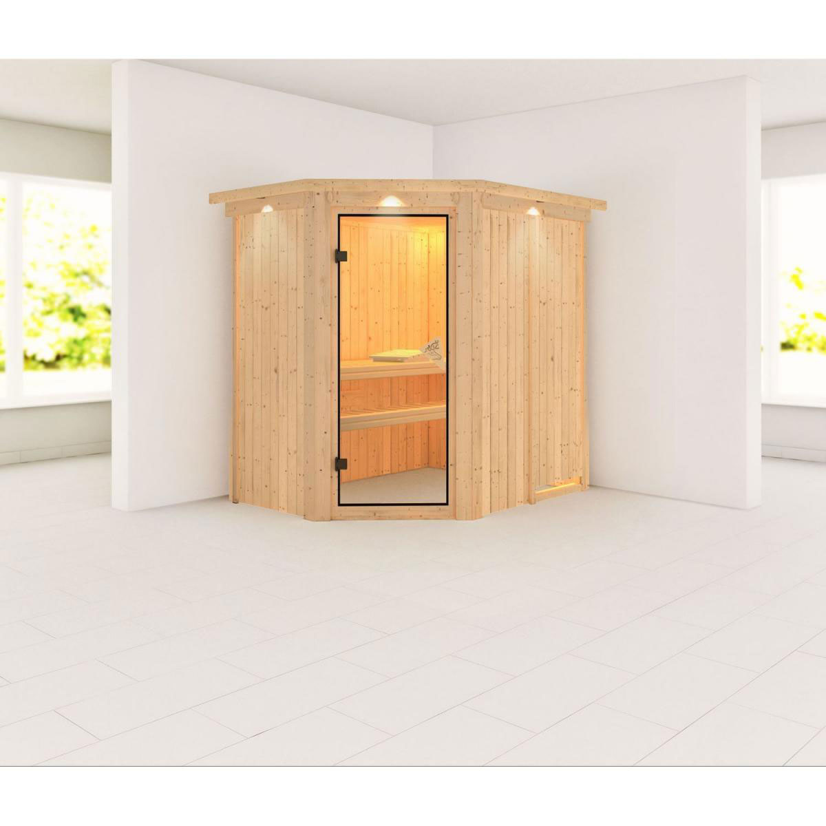 Karibu Carin Eckeinstieg ohne Ofen mit Kranz Klarglastür Bild 2