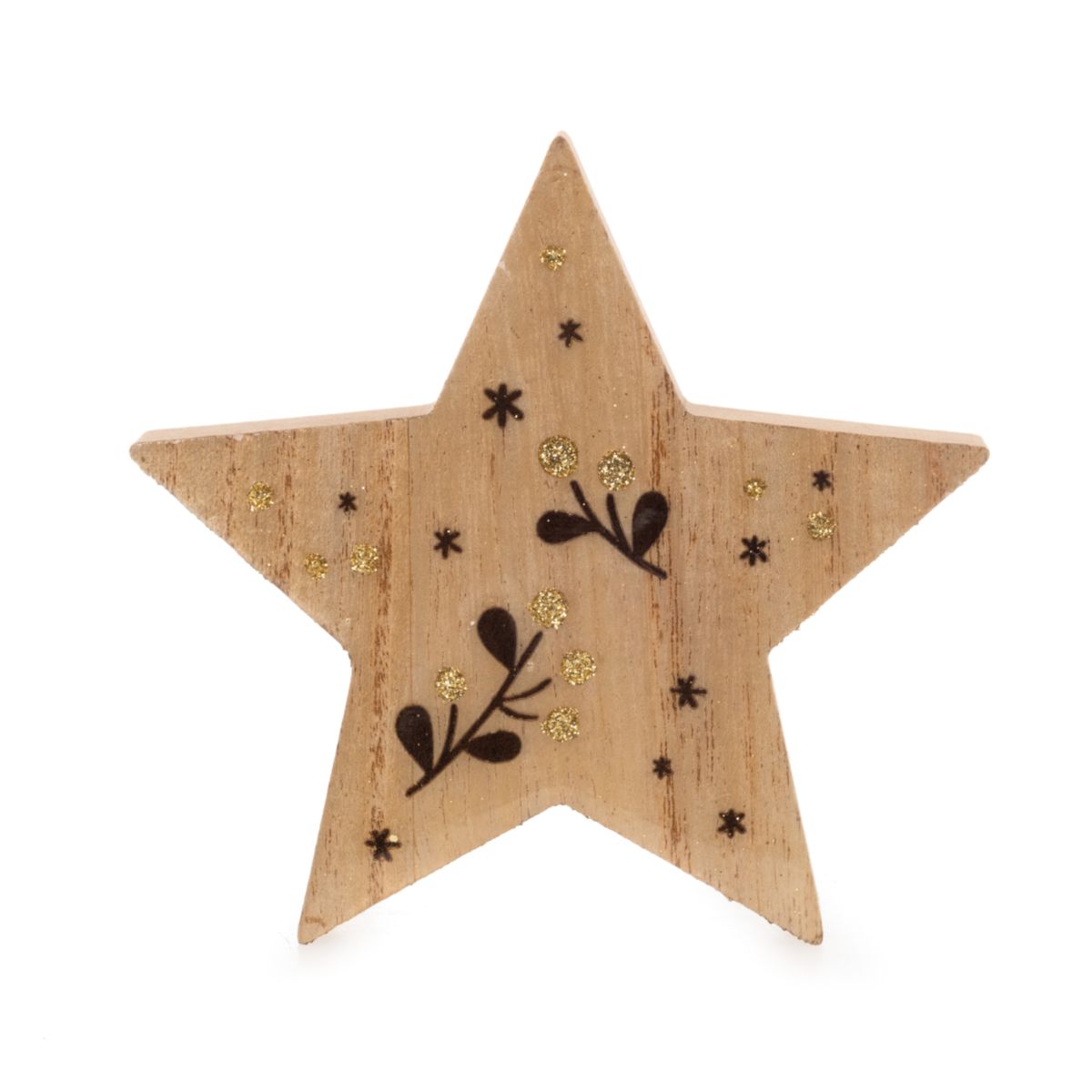 Deko Stern stehend 11,5cm Holz braun