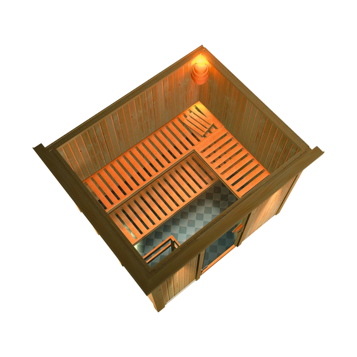 Karibu Gobin -Fronteinstieg 9 kW Ofen integr Strg kein Kranz bronzierte Tür Bild 3