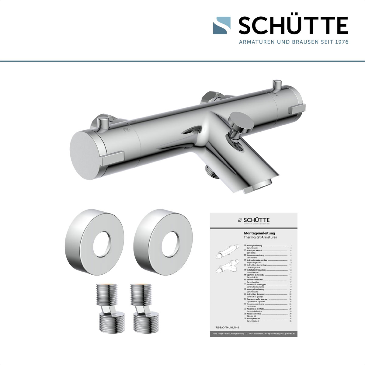 Schütte  Wannenfüllarmatur „London“ chrom Thermostat Bild 6