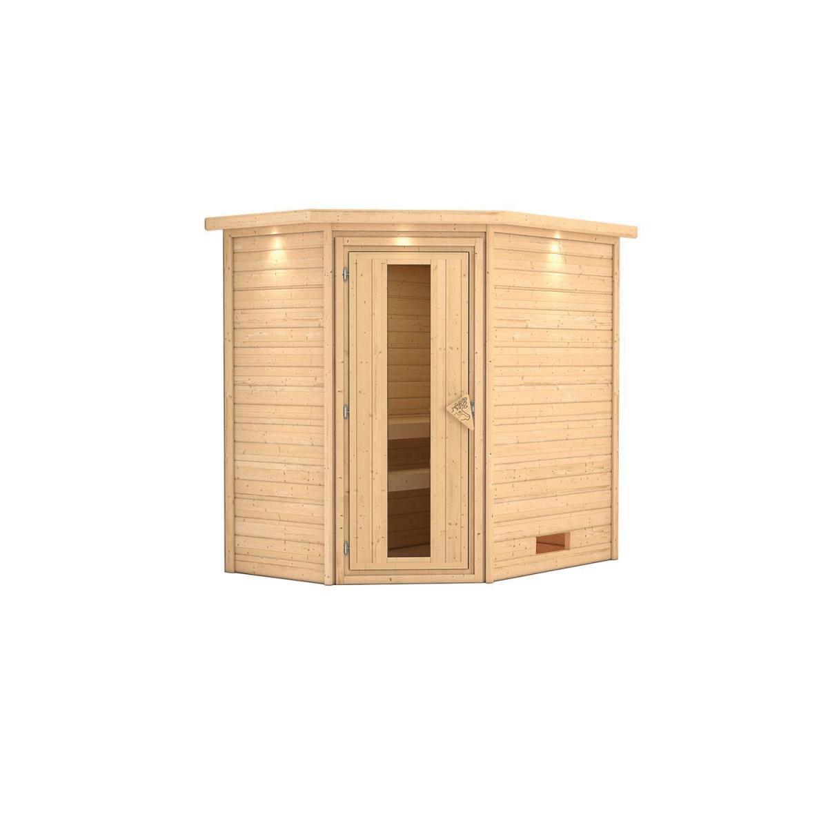 Karibu Svea Eckeinstieg ohne Ofen mit Kranz Energiespartür Bild 2