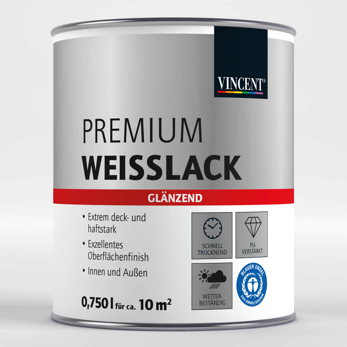 Vincent Premium weißlack Brilliantweiß glänzend 750 ml