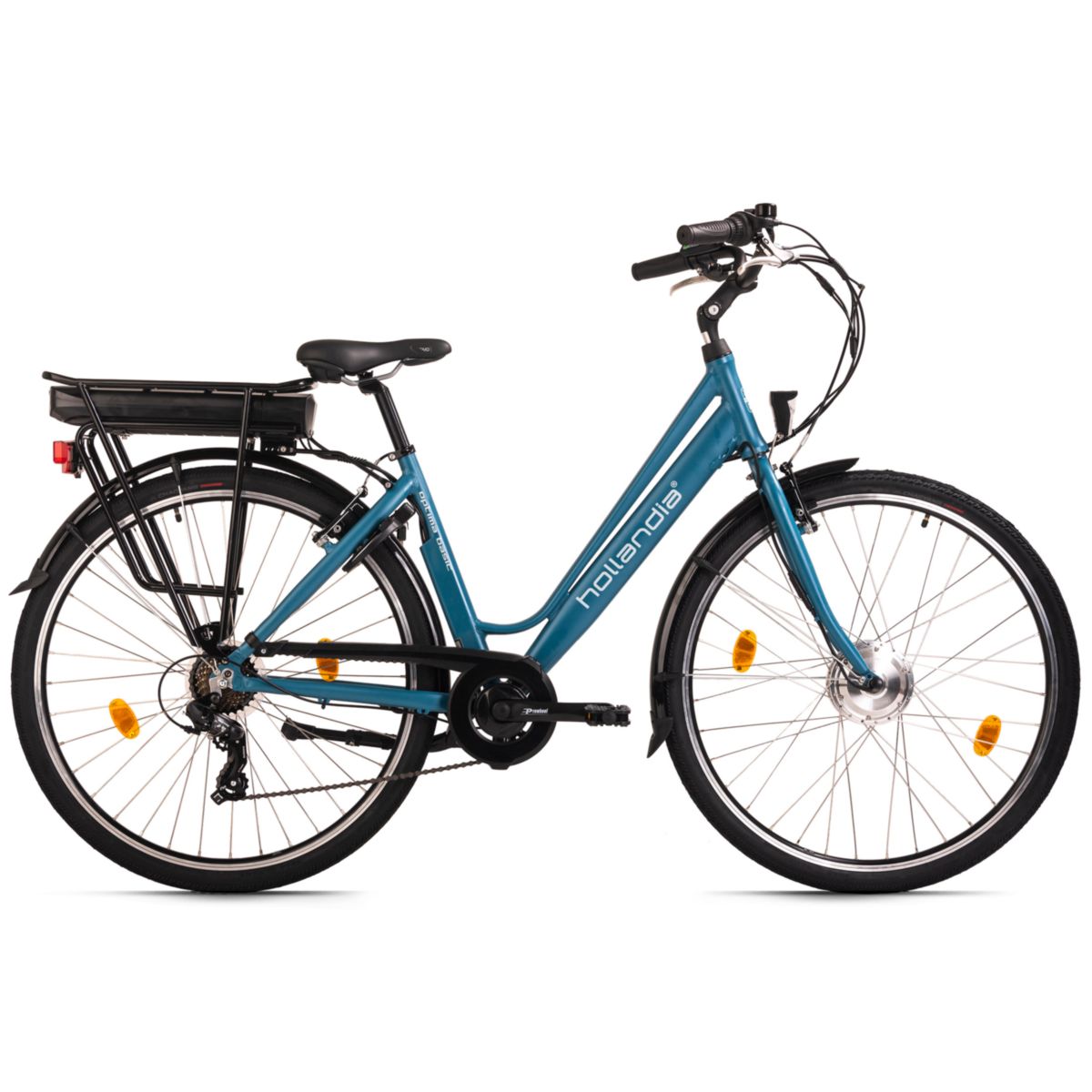 KS Cycling E-Citybike Damen 28" Hollandia Optima Basic RH 46 cm Blau 250 Watt Li-Ion 36V/13 Ah 7 Gänge