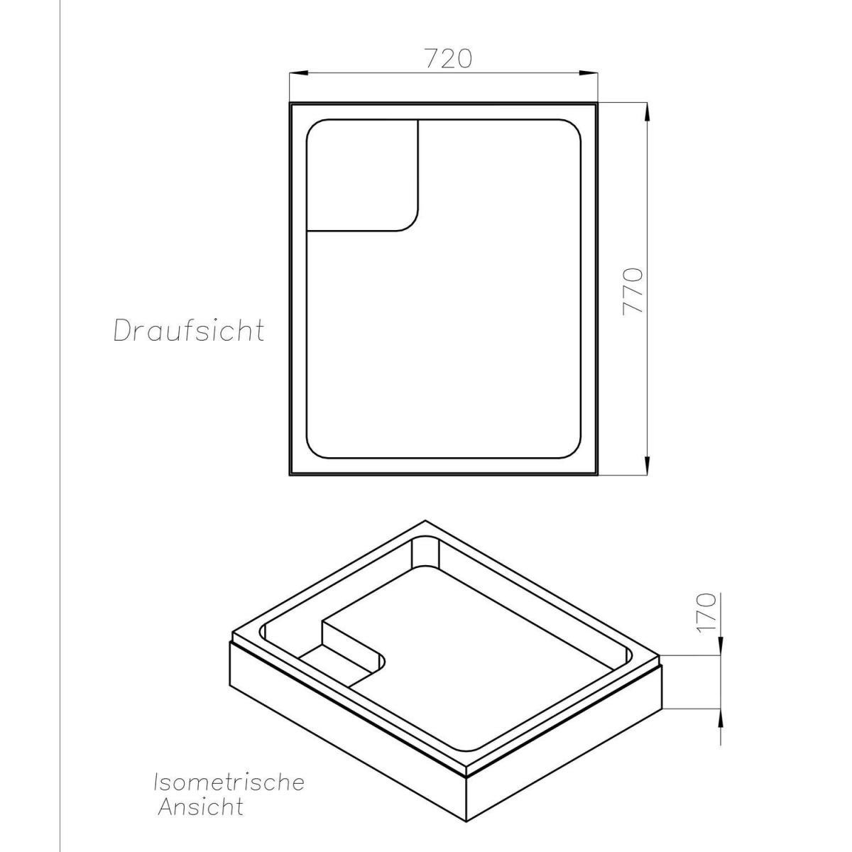 Ottofond Wannenträger zu Samos 80 x 75 cm Bild 2