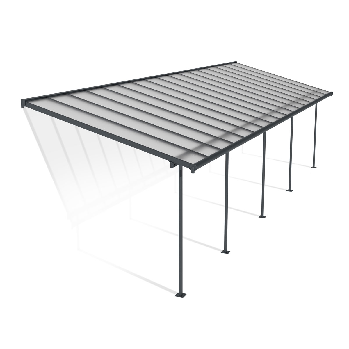 Palram Canopia Sierra Alu Terrassenüberdachung Polycarbonat 3x10,3 m grau Bild 3