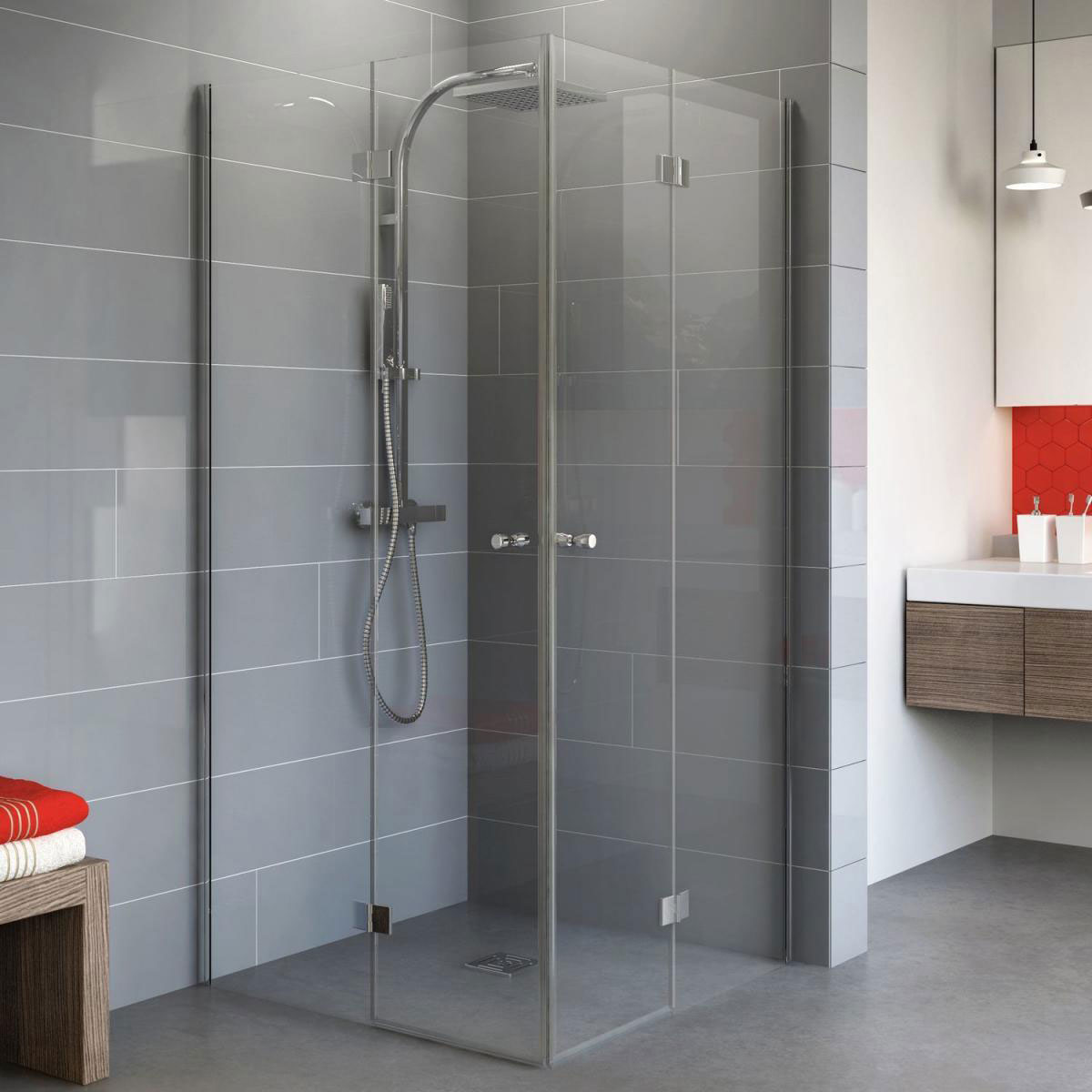 Schulte Drehfalttür als Eckeinstieg AlexaStyle 2,0 192 x 100 x 100 cm alu klar