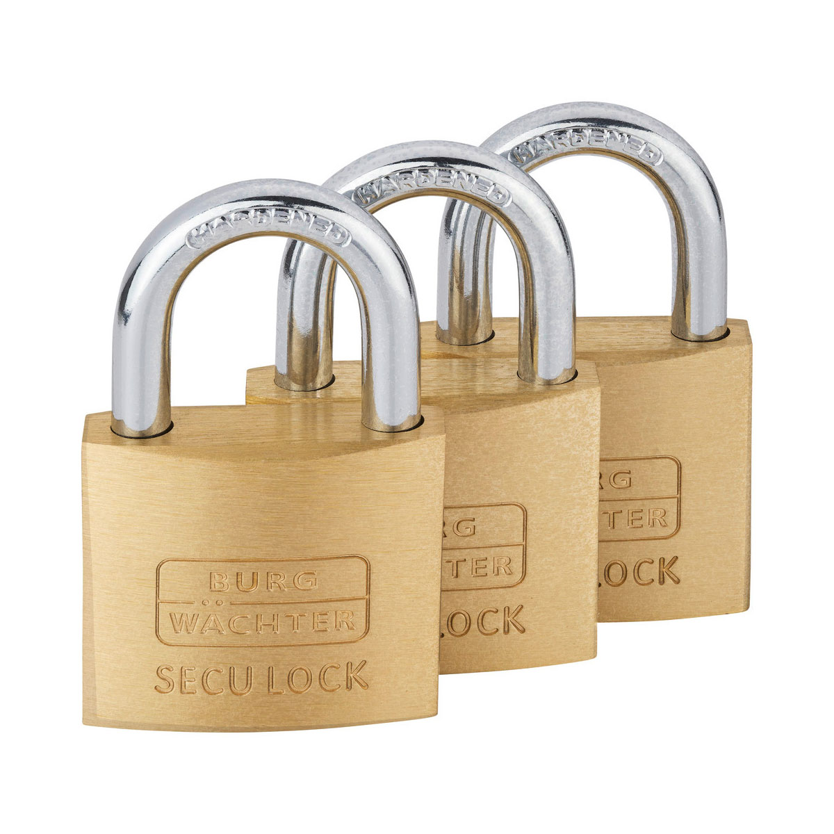 Burg Wächter Vorhängeschloss-Set Trio 405 40 GL 37,6 x 60 x 12,6 mm Messing Bild 1