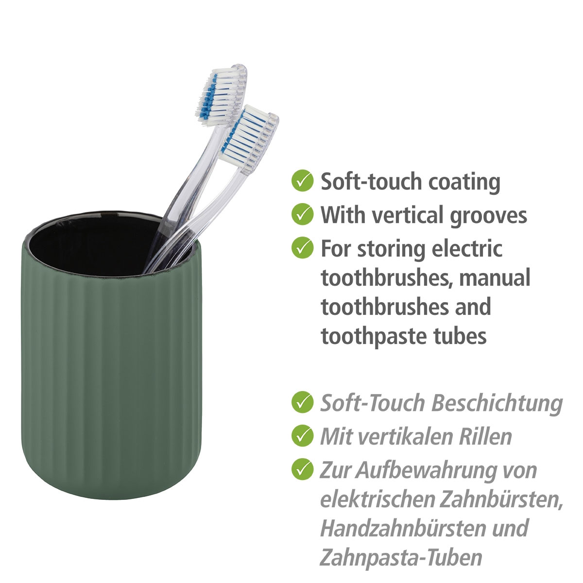 Wenko Zahnputzbecher Belluno grün Bild 2