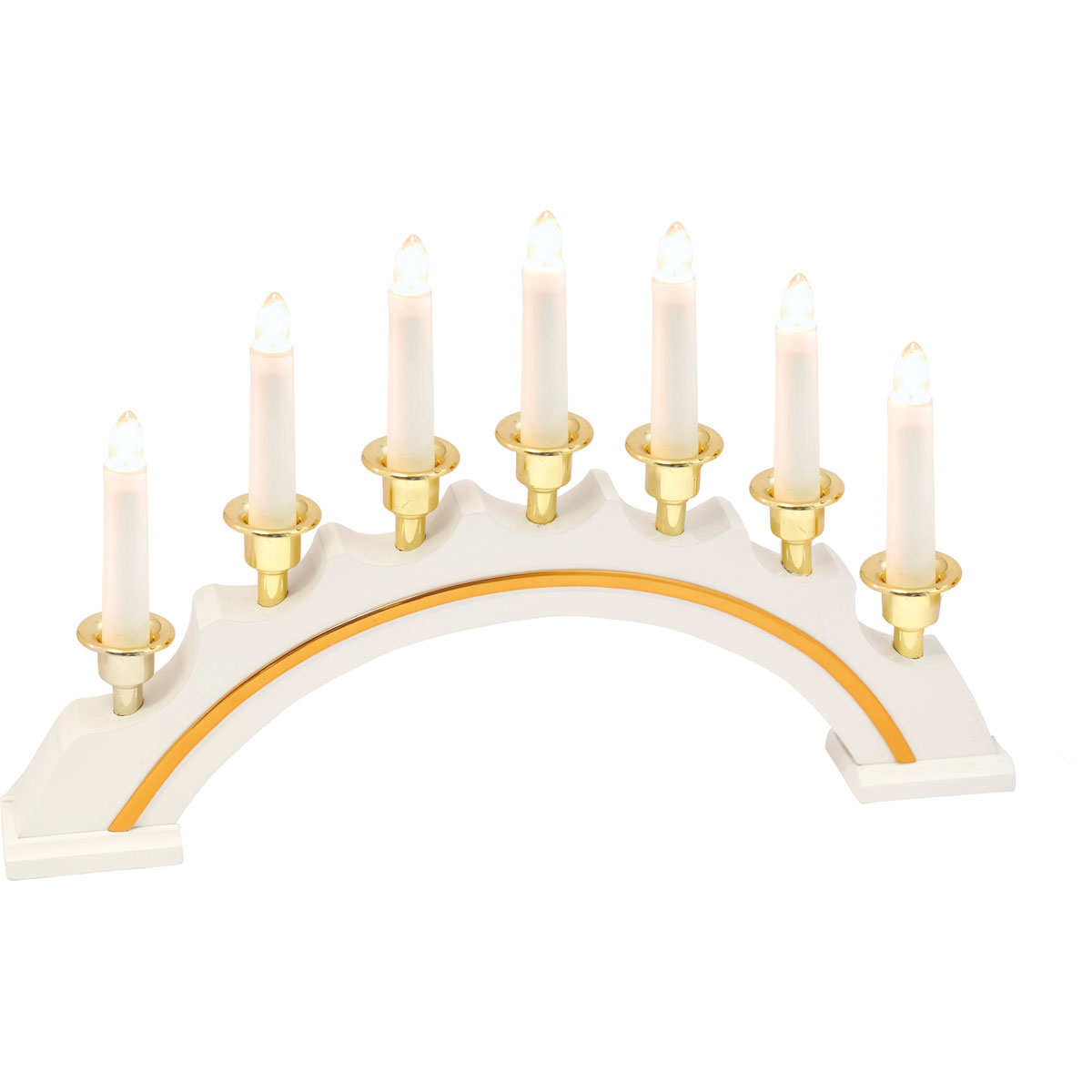 Lichterbogen halbrund 7 flammig elektrisch beleuchtet weiß