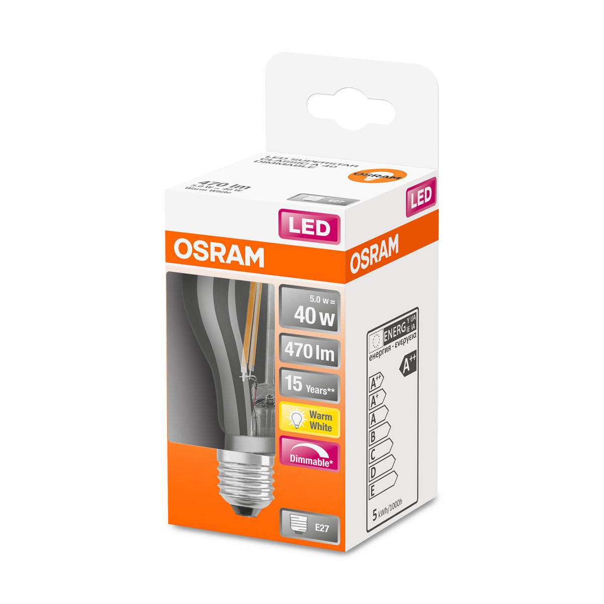 Osram LED-Leuchtmittel klar dimmbar E27 warmweiÃŸ 40W Bild 2