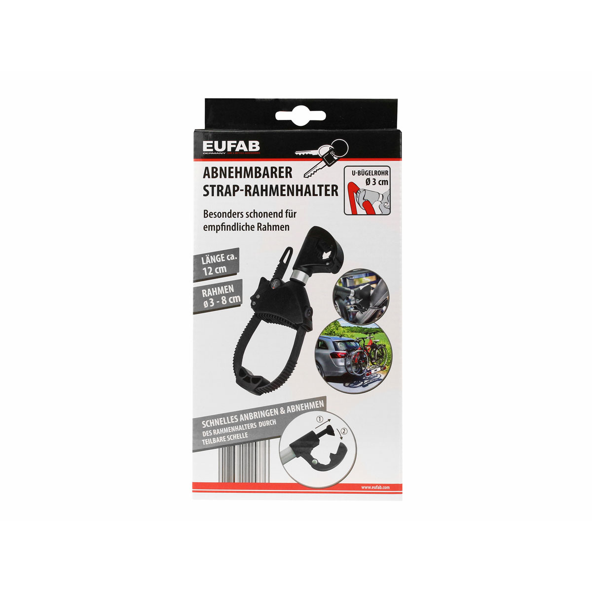 EUFAB Strap-Rahmenhalter für Fahrradträger Durchmesser 30 mm kurz Bild 4