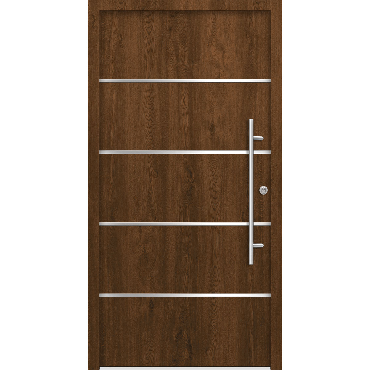 SplenDoor  Premium-Haustür Passivedoor Visby RC2 energiesparend einbruchsicher nussbaum 110 x 210 cm rechts Bild 1