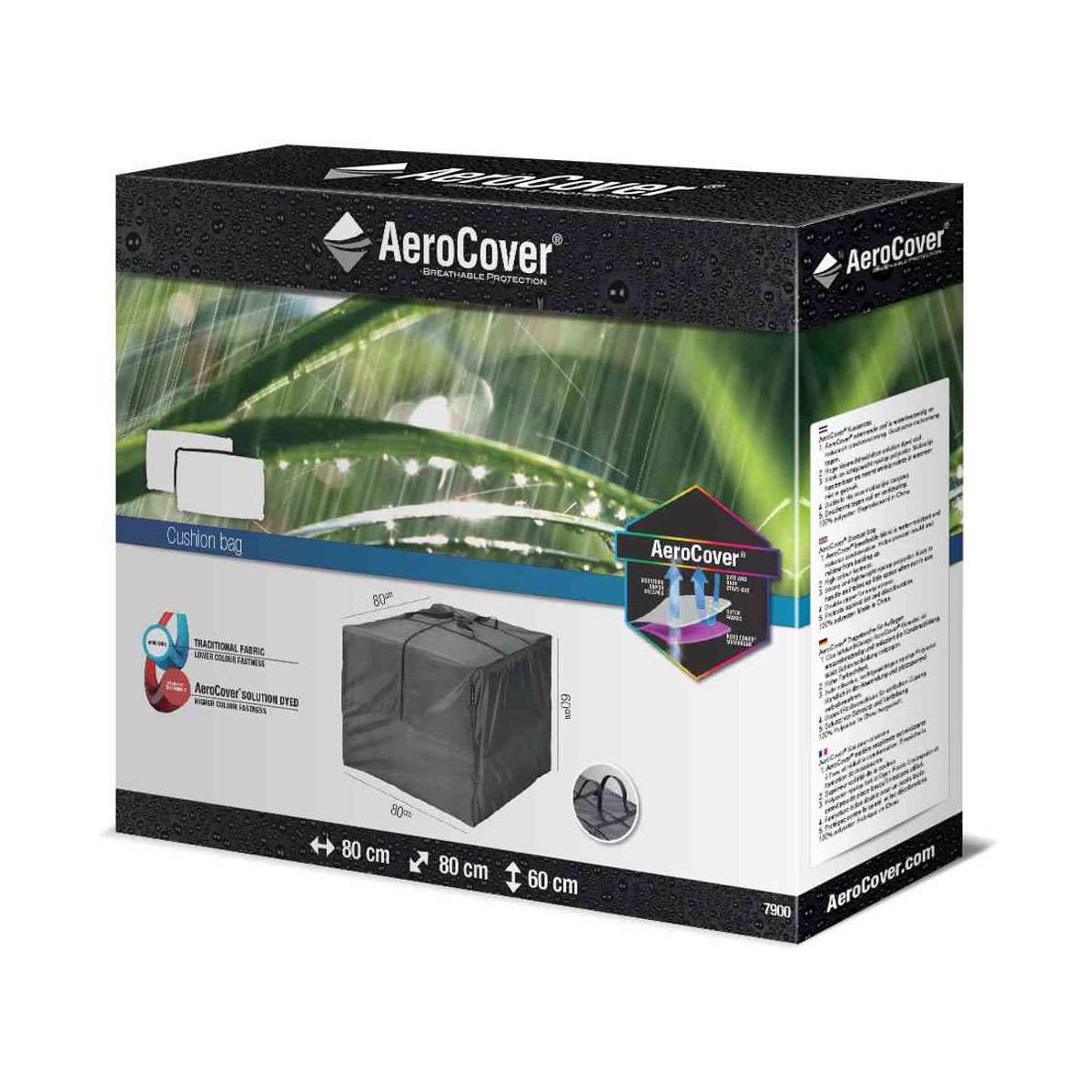 AeroCover Kissen-Schutz-Tasche für Loungekissen 80 x 80 x 56 cm anthrazit zur Indoor-Nutzung Bild 1