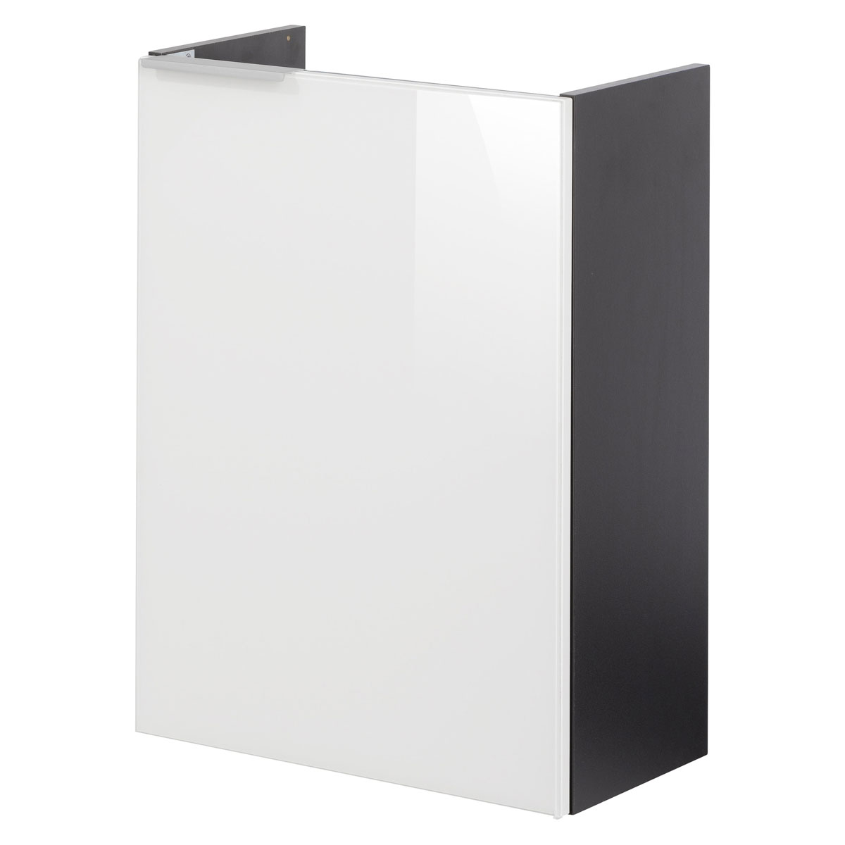 Fackelmann  Gäste-WC Waschtischunterschrank rechts SBC 440 x 600 x 243 mm anthrazit/lackiertes Glas Weiß