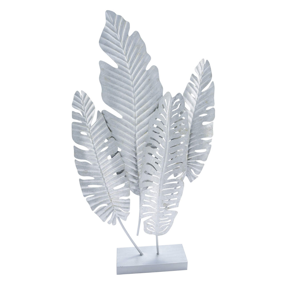 Metall-Aufsteller Federn 39,5 x 80 x 5 cm silberfarben
