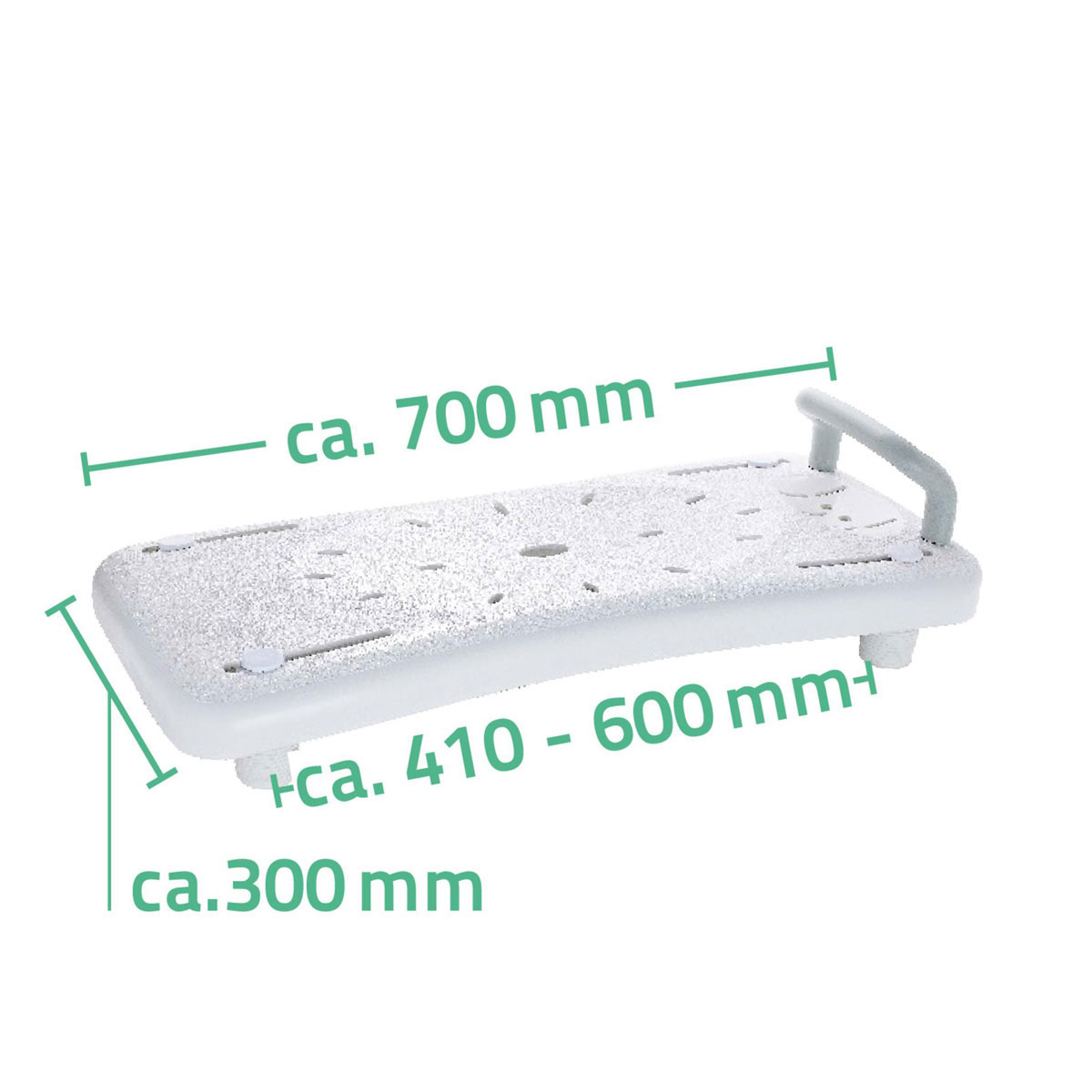 Ridder  Badewannen-Brett mit Haltegriff weiß Bild 5