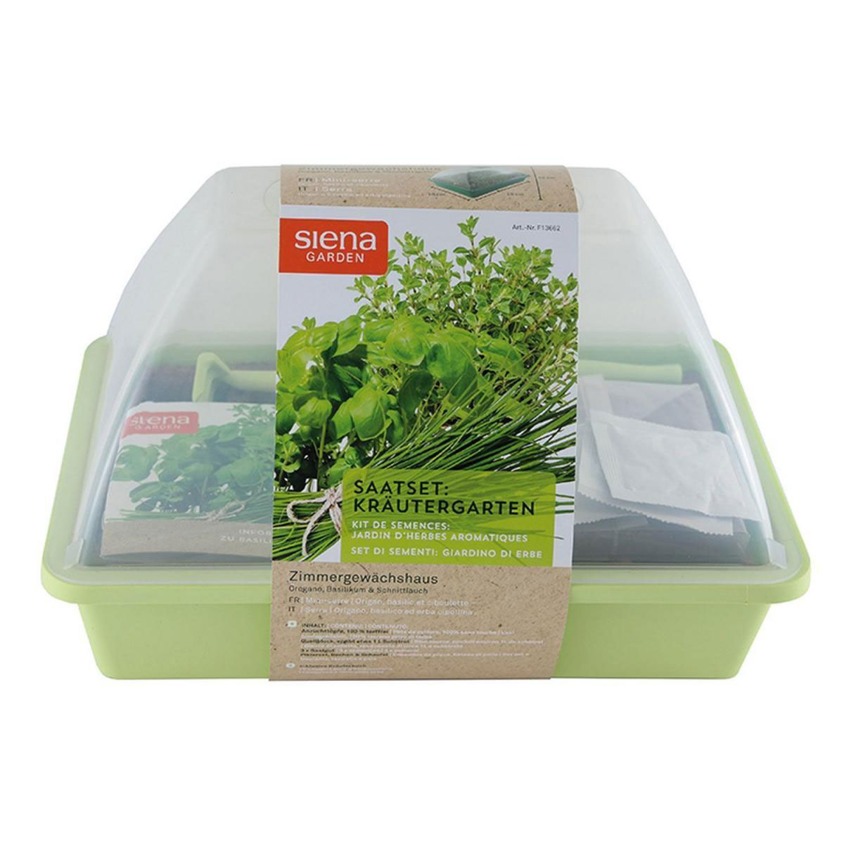 Siena Garden Zimmer-Gewächshaus-Set inkl Kräutersaat 29 x 19 x 19 cm