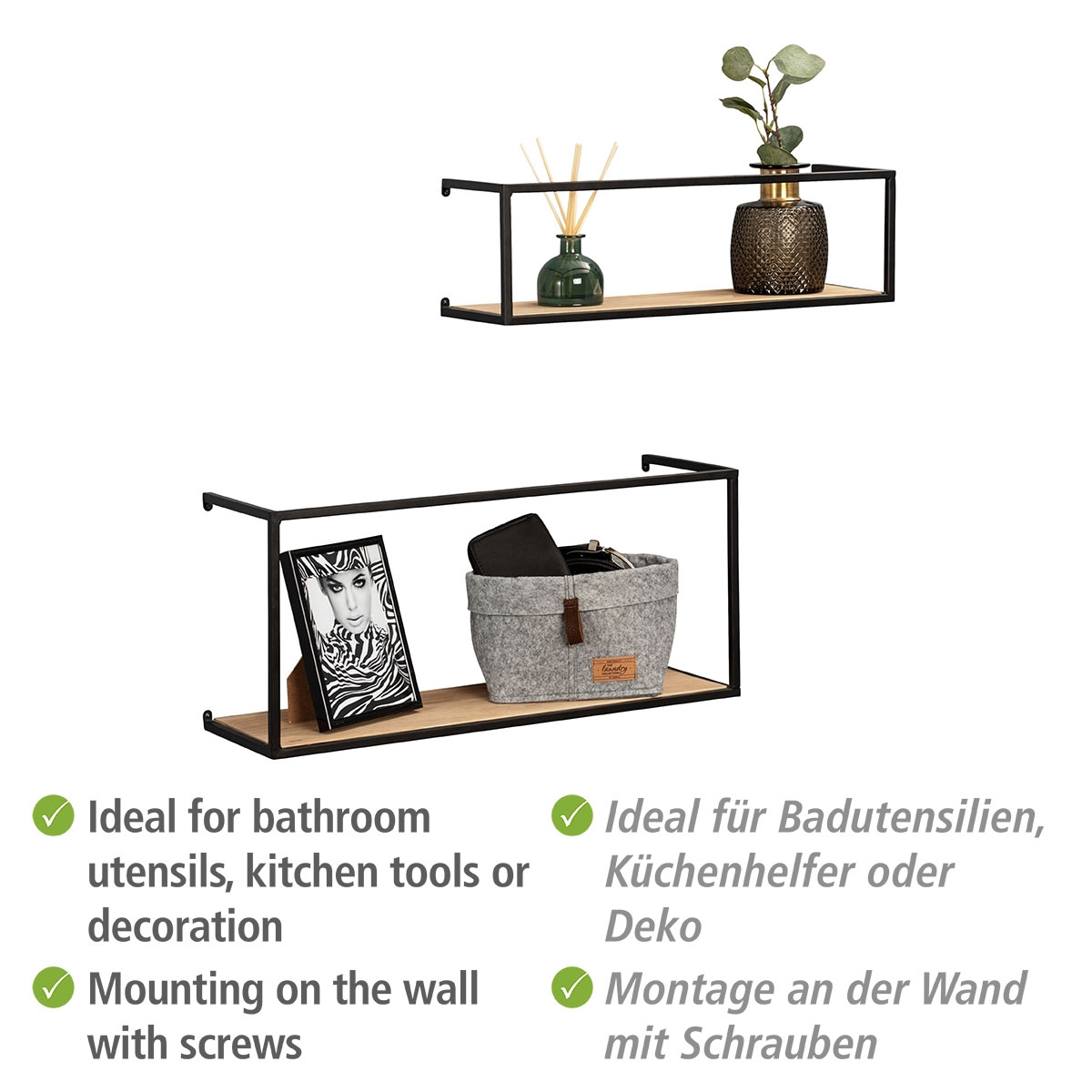 Wenko  Wandregal Geo 2er Set 2 Wandregale in verschiedenen Größen Bild 3