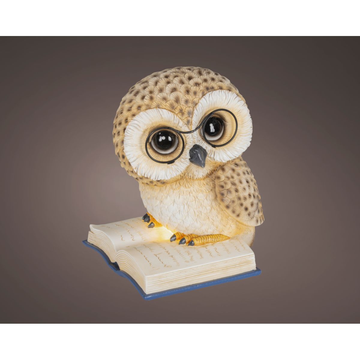LED-Eulenfigur Braun 18 cm
