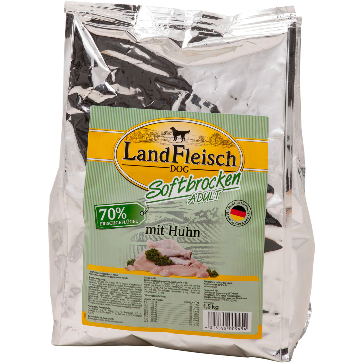 Landfleisch Pur  Dog Softbrocken mit Huhn 1,5kg