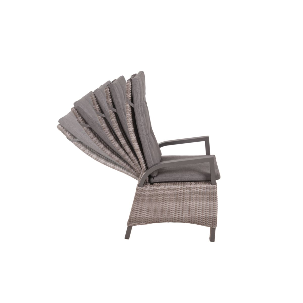 Garden Pleasure Hochlehner RANA, 2er Set Kunststoffgeflecht, Aluminium, grau Bild 2