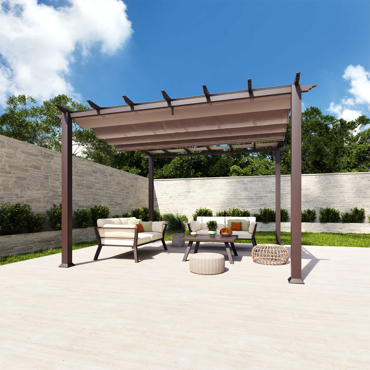 Paragon Outdoor Outdoor Pergola Florida 1111 350x350x235cm Dunkelbraun Bild 4