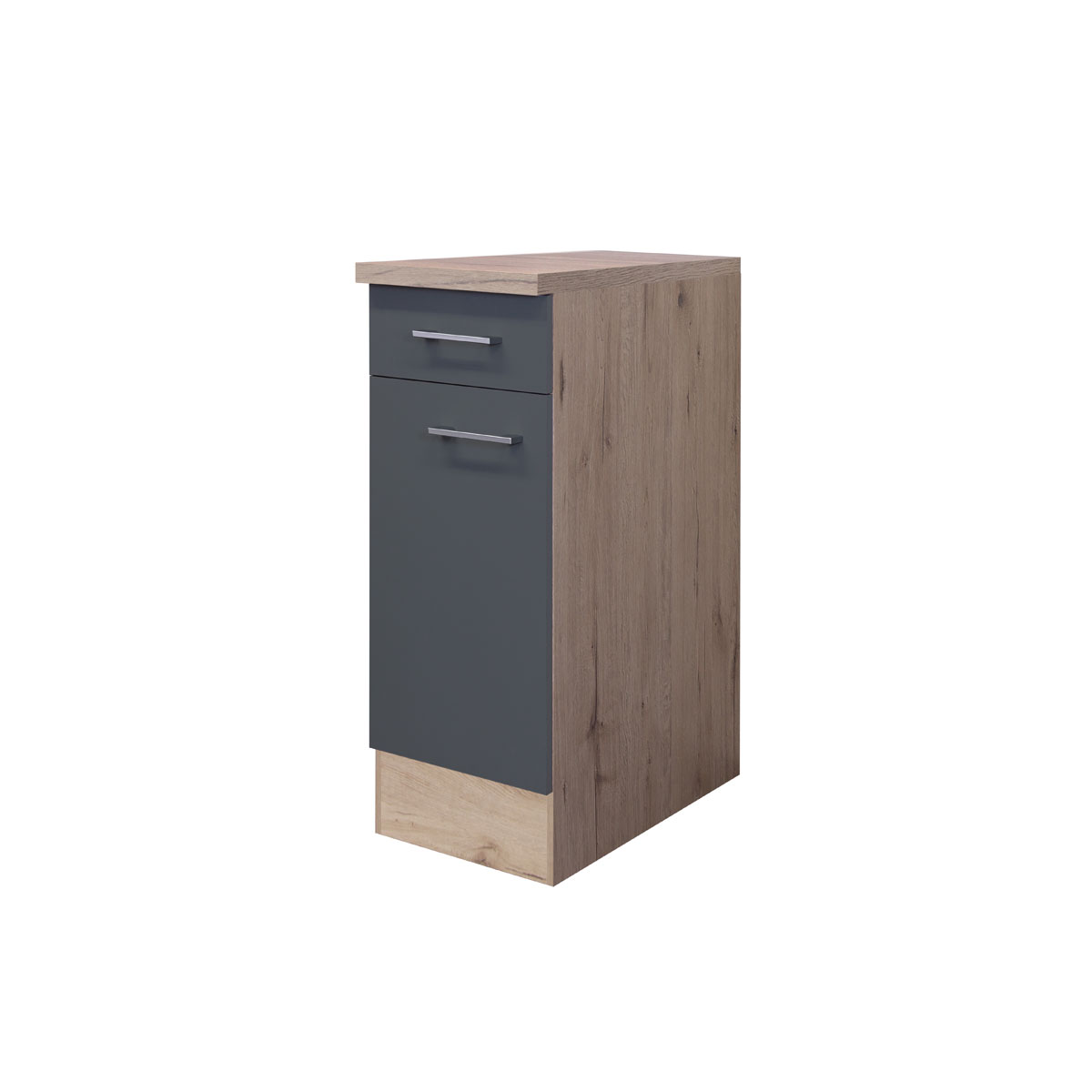 Flex-Well Küchenunterschrank „Tiago&quot;, 30x85x60 cm, basaltgrau/San Remo Eiche