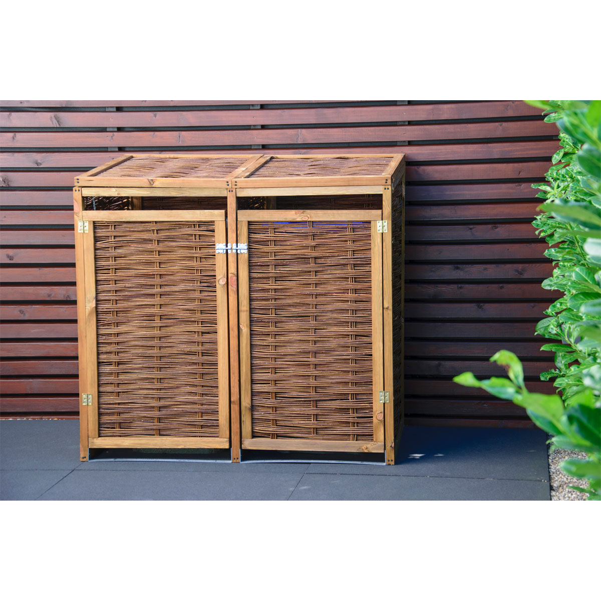 dobar Holz-Mülltonnenbox 137 x 83 x 132 cm braun Bild 8