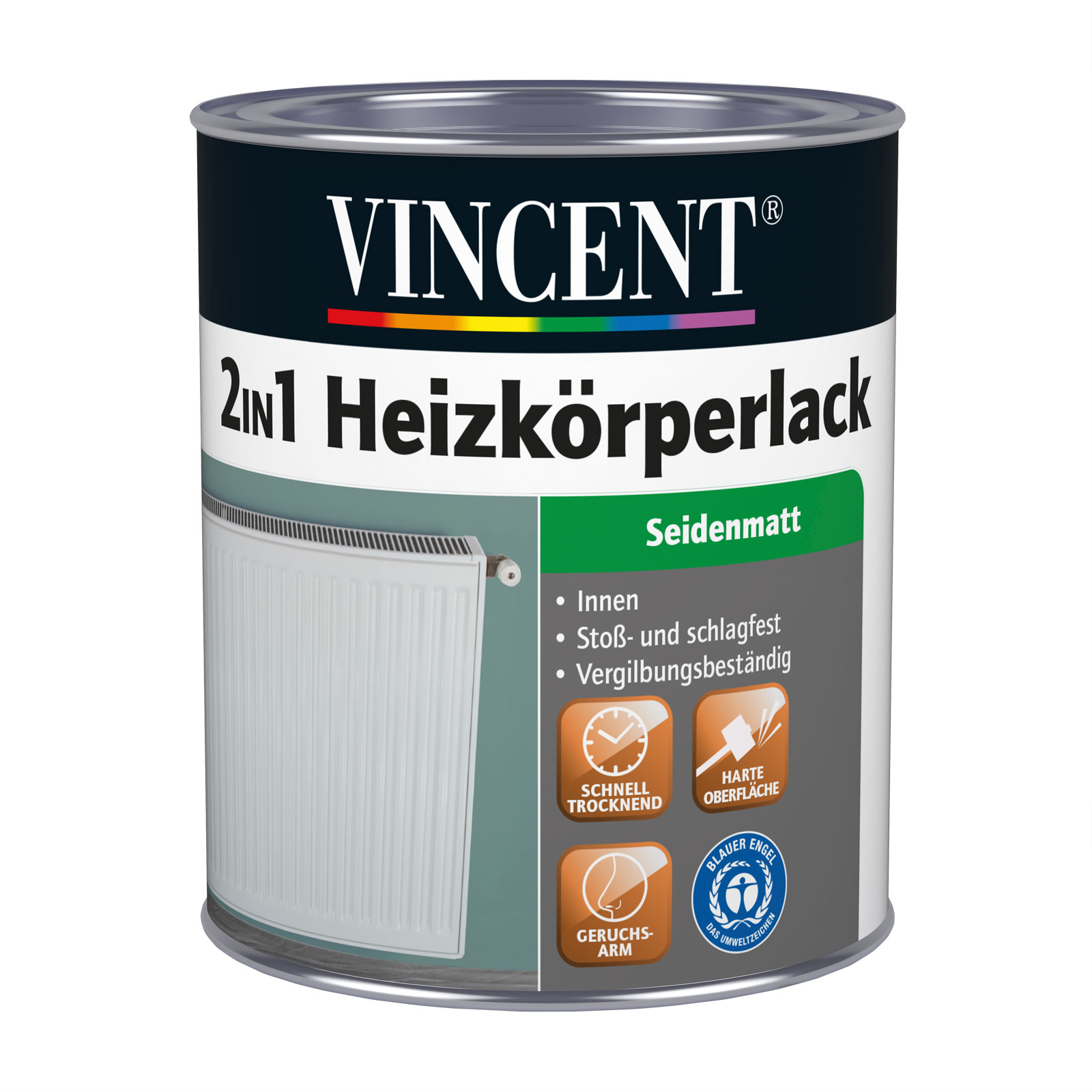 Vincent 2in1 Heizkörperlack seidenmatt 750 ml
