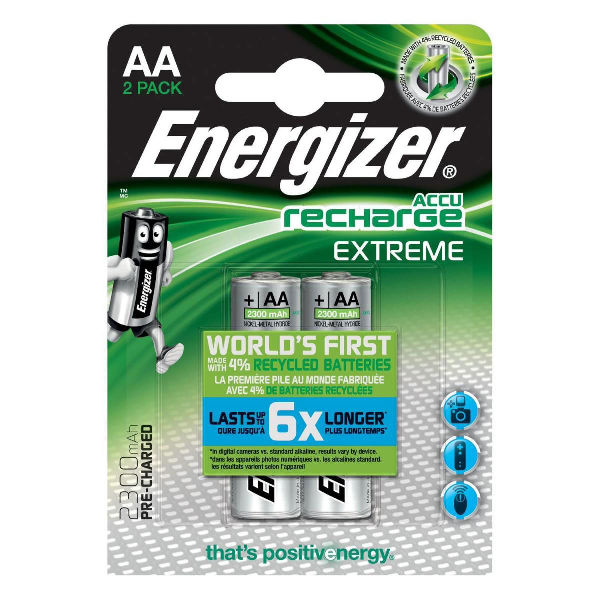 AA-Batterien Extreme wiederaufladbar 2 Stück