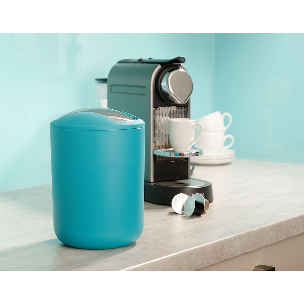 Wenko Schwingdeckeleimer Brasil S petrol 2 L Bild 5