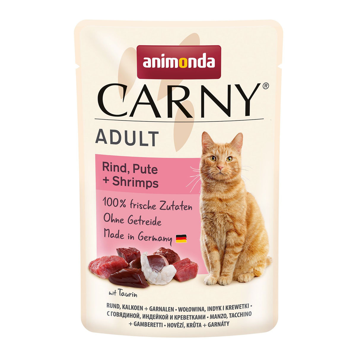 Carny  Cat Adult Rind Pute Shrimps 85g Portionsbeutel