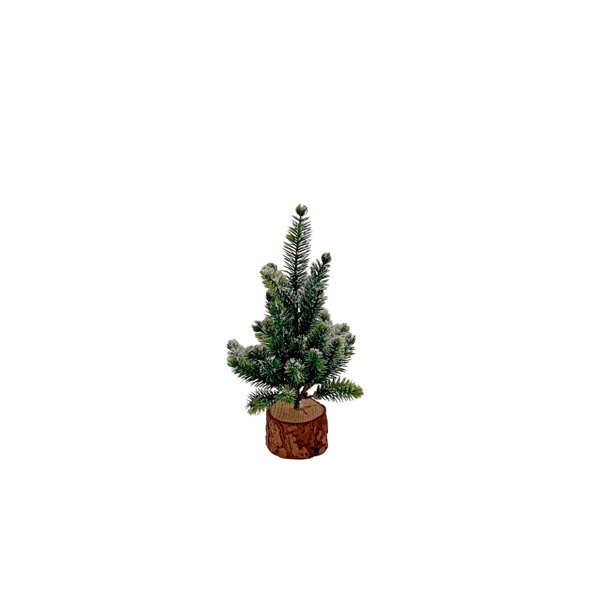 Tannenbaum 23cm beschneit auf Holz-Sockel