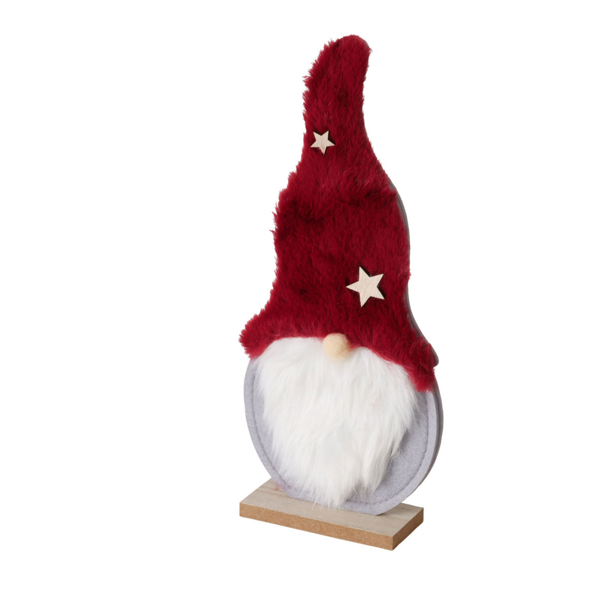 Figur Imka Wichtel Weihnachtsmann 13 x 5 x 29 cm grau rot Textil Holz Bild 9