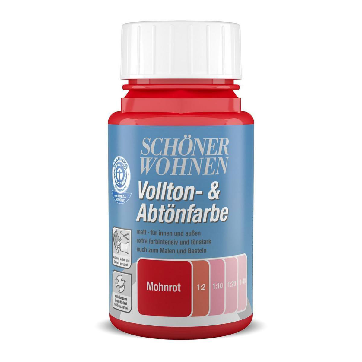 Schöner Wohnen Farbe Voll-und Abtönfarbe Mohnrot 0,125 L